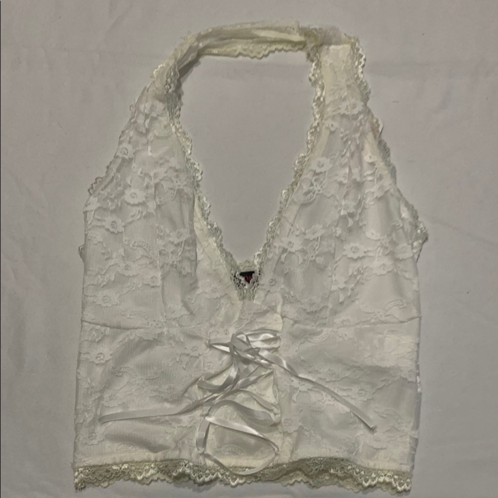 ROMWE White Lace Chemise